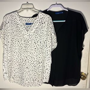 Two women’s XL short sleeve blouses